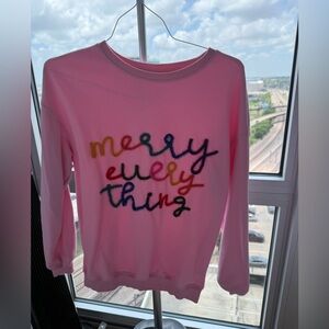 Merry Everything Holiday Sweater - Pink, Size M